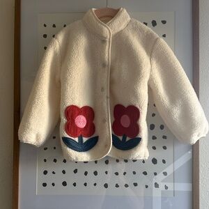 Old Navy Cream Kids Puffer Jacket with Floral Accents